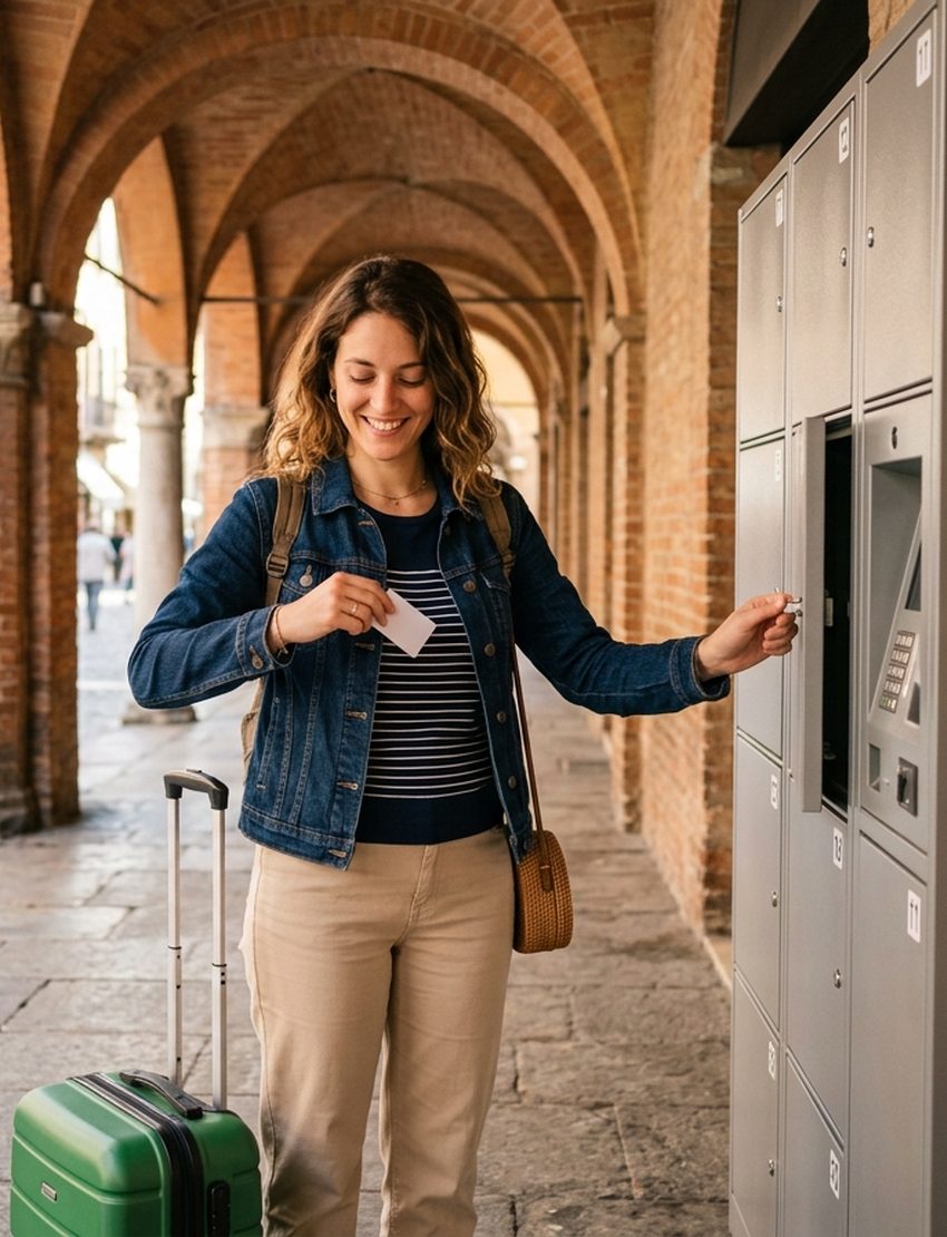 Self-Service-Schließfach von Mantova Locker für die Gepäckaufbewahrung